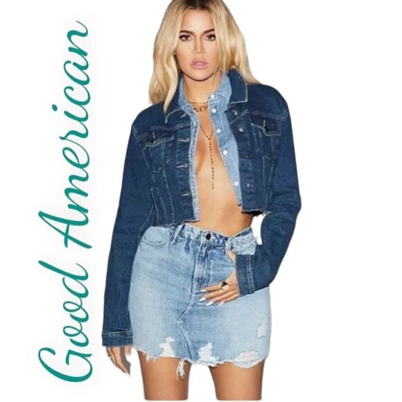 Good American Dresses & Skirts - GOOD AMERICAN Distressed Denim Mini Skirt, Size 14